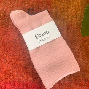 Zkano organic cotton roll top socks, pale pink